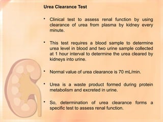 This is a ppt on the renal function tests | PPTX