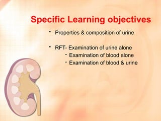 This is a ppt on the renal function tests | PPTX