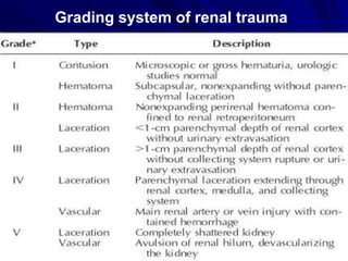 Grading system of renal trauma
 