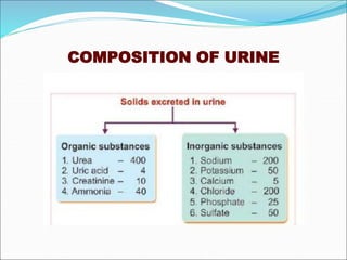 COMPOSITION OF URINE
 