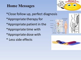 Home Messages
*Close follow up, perfect diagnosis
*Appropriate therapy for
*Appropriate patient in the
*Appropriate time with
*Appropriate dose with
* Less side effects
 