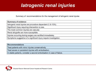 Click to edit Master title style
Shaukat Khanum Memorial Cancer Hospital and Research Centre
Iatrogenic renal injuries
 
