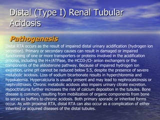 Distal Rta Patho Renal Tubular Acidosis | PPT