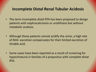 Renal tubular acidosis | PPTX