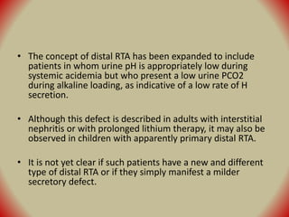 Distal Rta Graphic Renal tubular acidosis | PPTX