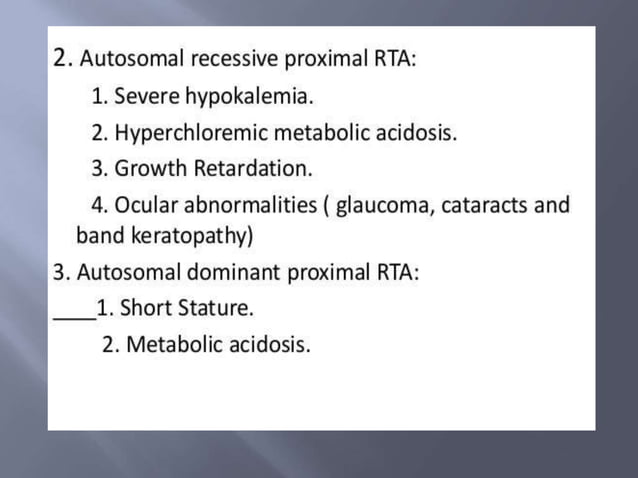 Renal tubular acidosis | PPTX | Endocrine and Metabolic Diseases ...