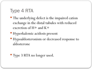 Type 4 Rta Pattern Renal tubular acidosis in pediatrics patient | PPTX