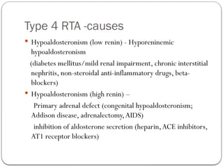 Renal tubular acidosis in pediatrics patient | PPTX