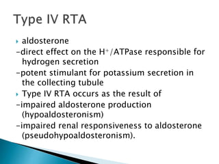 Type 4 Rta Books Renal tubular acidosis | PPTX
