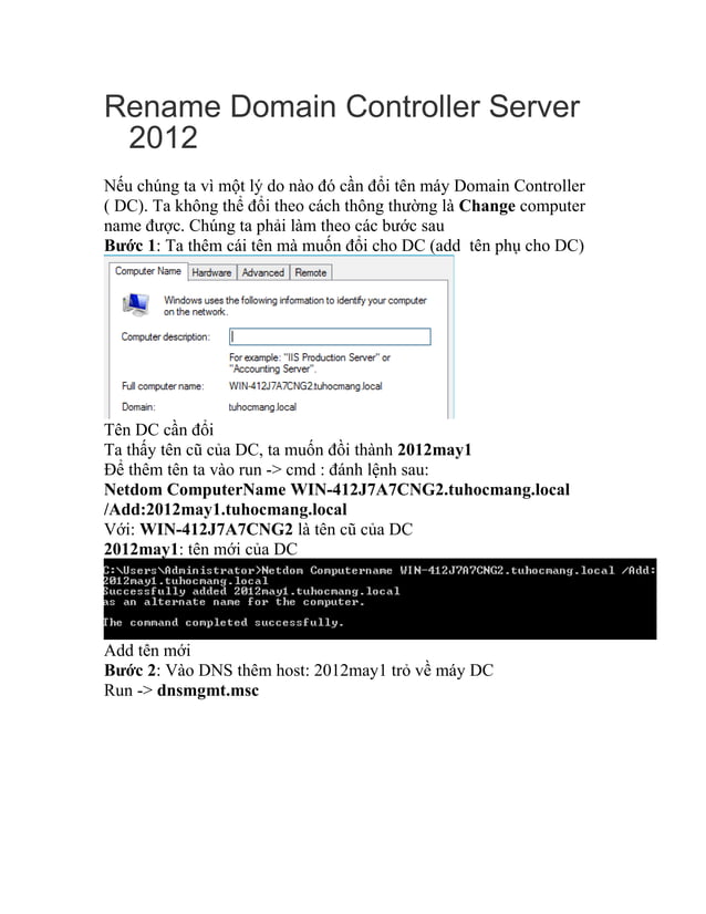 Rename domain controller server 2012 PDF