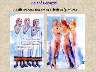 As diferenças nas artes plásticas (pintura).
As três graças
 