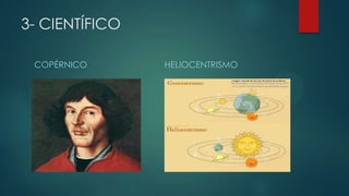 3- CIENTÍFICO
COPÉRNICO HELIOCENTRISMO
 