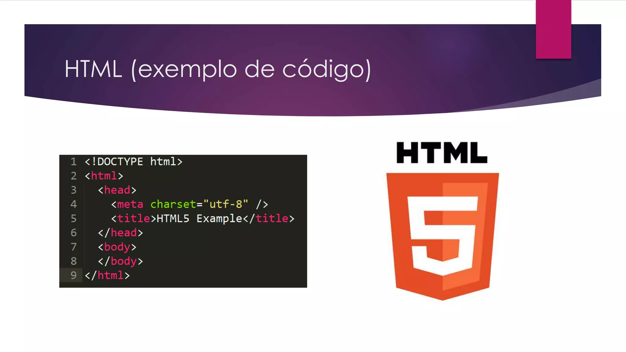 HTML (exemplo de código) 