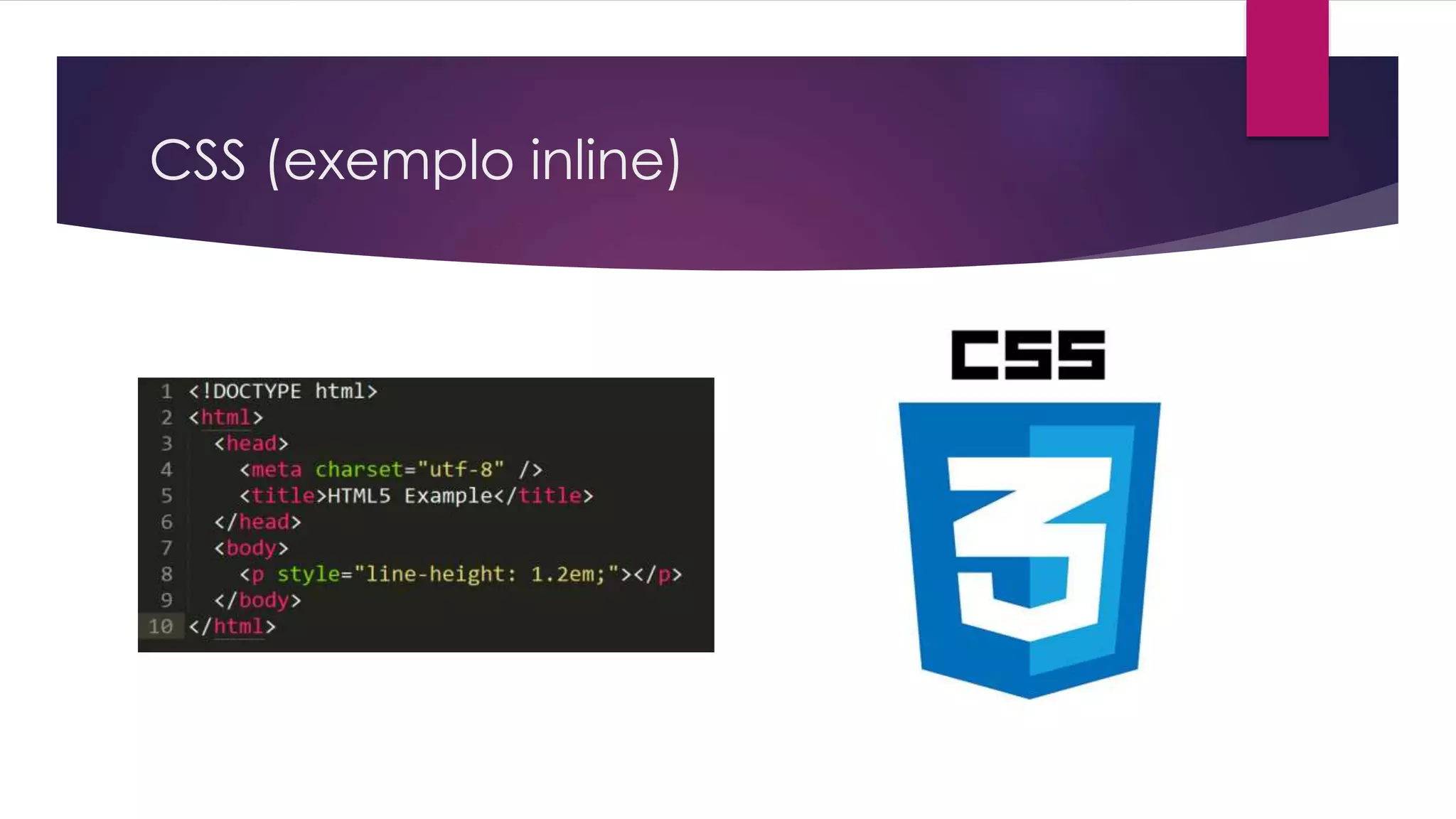 CSS (exemplo inline) 