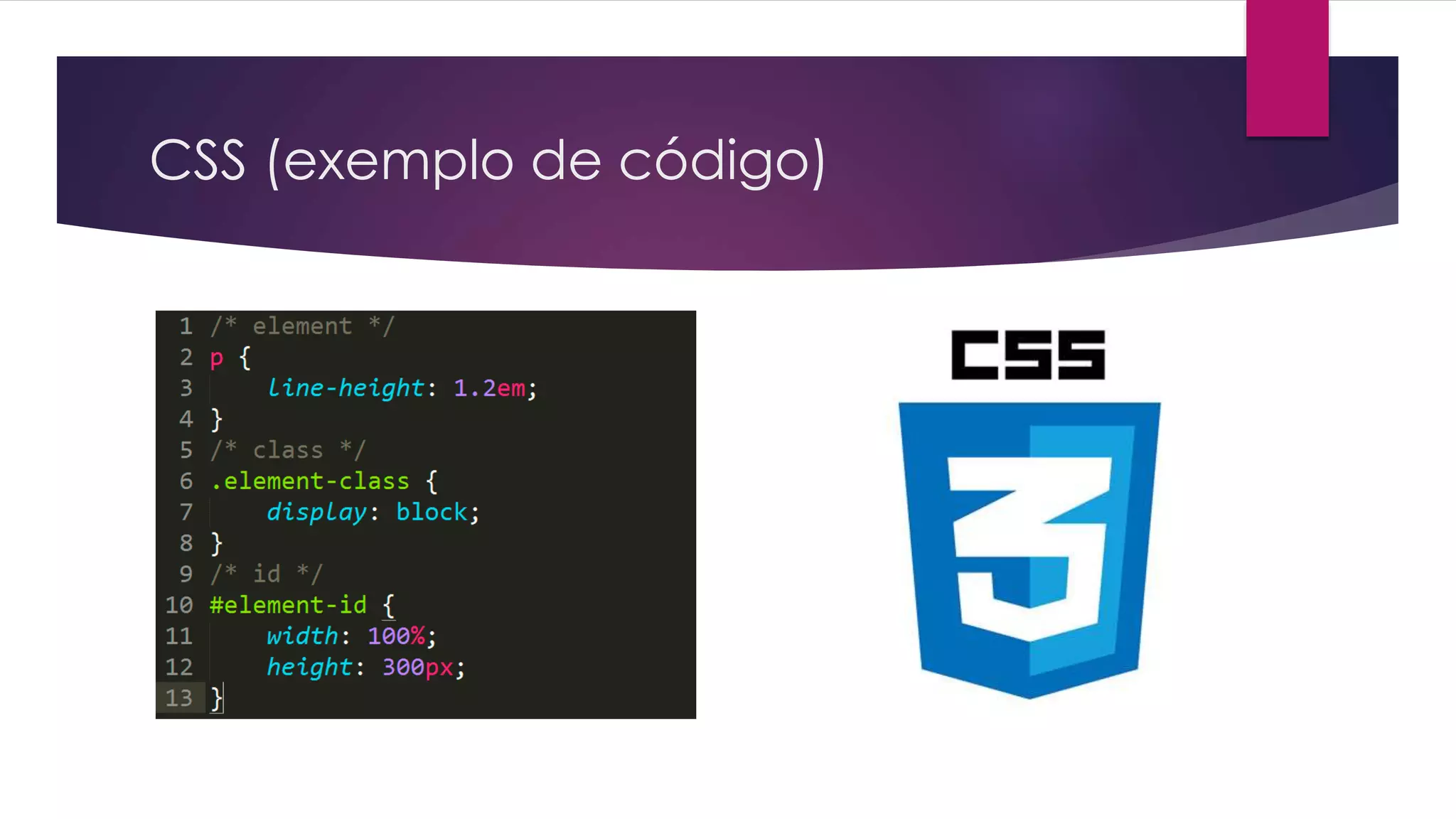 CSS (exemplo de código) 