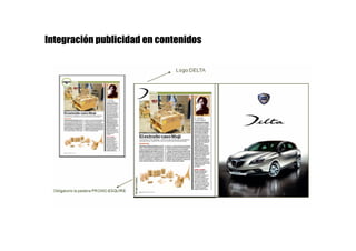 Integración publicidad en contenidos
 