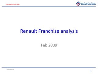 1
For internal use only
Renault Franchise analysis
Feb 2009
Confidential
 