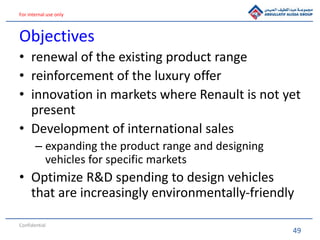49
For internal use only
Objectives
• renewal of the existing product range
• reinforcement of the luxury offer
• innovati...