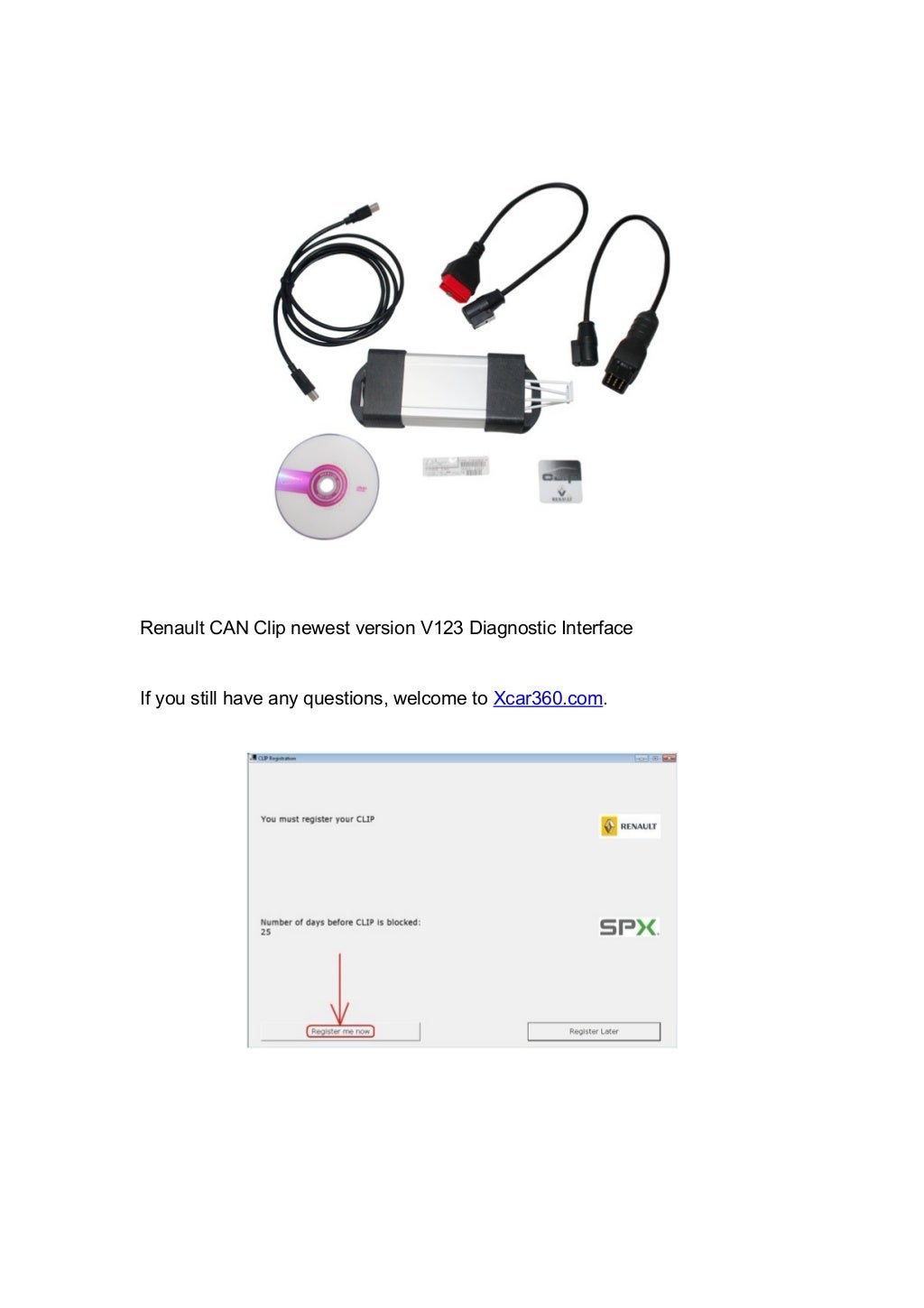 Renault can clip diagnostic tool installation