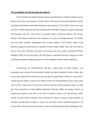 Renault-Nissan Alliance Case Study