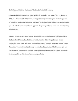 Renault-Nissan Alliance Case Study