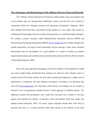 Renault-Nissan Alliance Case Study