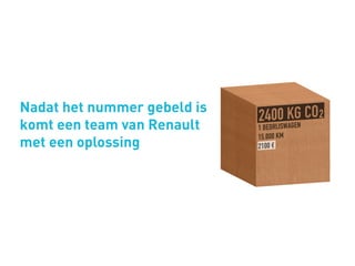 Nadat het nummer gebeld is
komt een team van Renault
met een oplossing
 