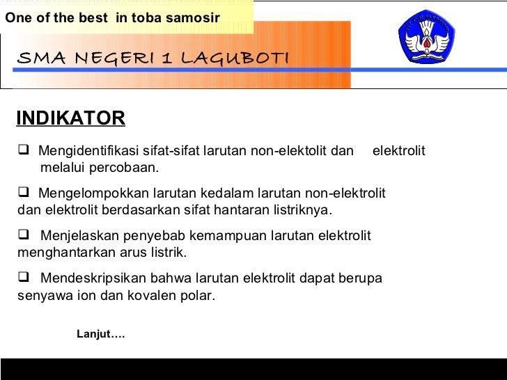 Larutan Elektrolit Dan Larutan Non Elektrolit Larutan Elektrolit Dan Larutan Non Elektrolit