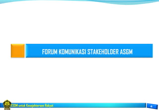 ESDM untuk Kesejahteraan Rakyat
FORUM KOMUNIKASI STAKEHOLDER ASGM
 