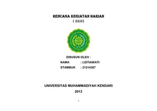 Buat Rkh Rencana kegiatan harian (rkh) | DOCX