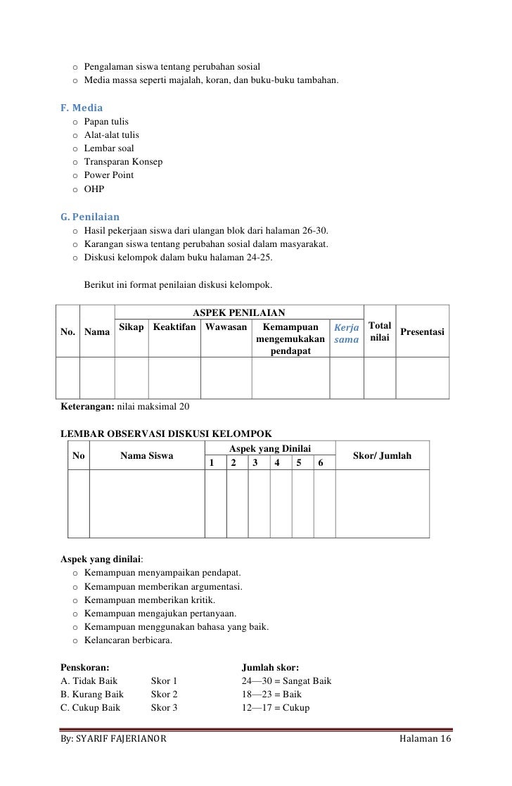 Contoh RPP SMA/MA Berkarakter (B.Indo, B. Ingg, Sosiologi)