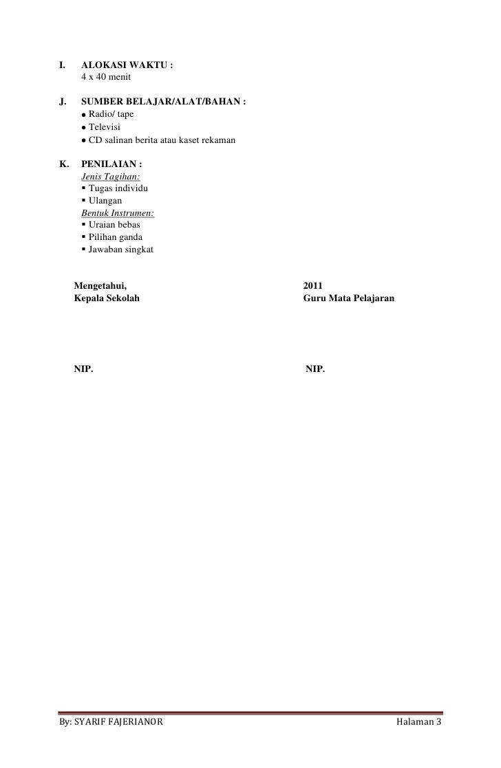 Contoh RPP SMA/MA Berkarakter (B.Indo, B. Ingg, Sosiologi)