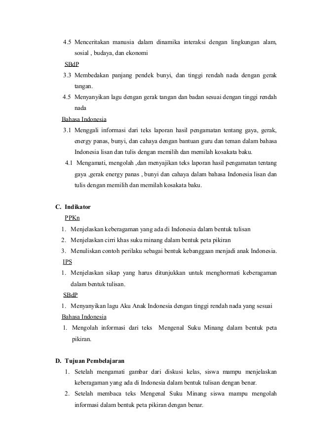 Contoh Rencana pelaksanaan pembelajaran IPA kelas IV