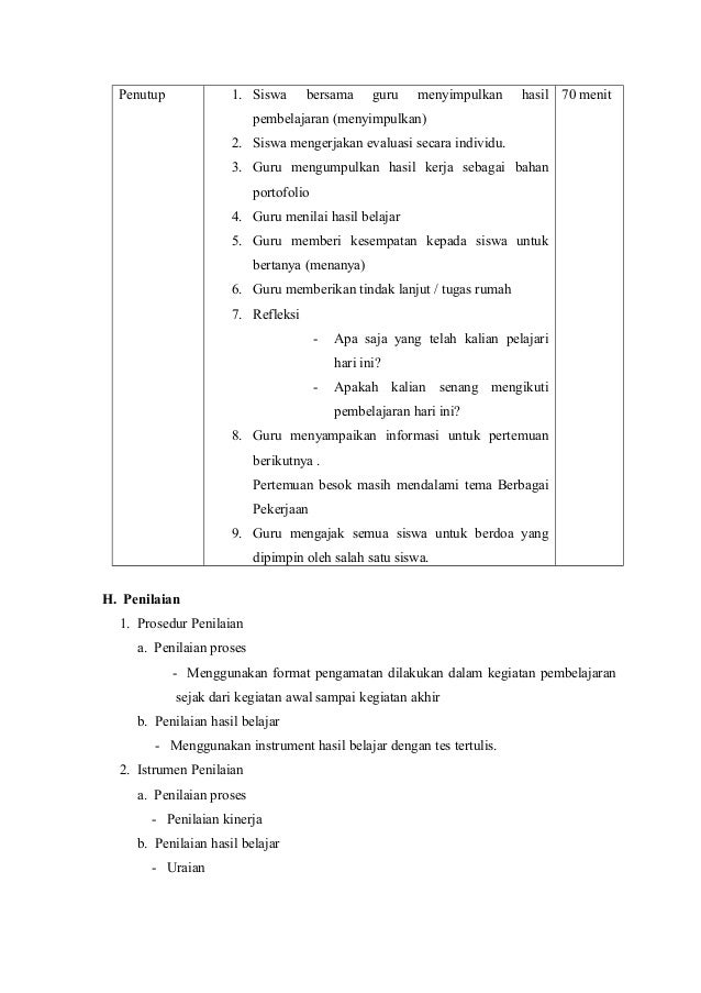 Contoh Rencana pelaksanaan pembelajaran IPA kelas IV