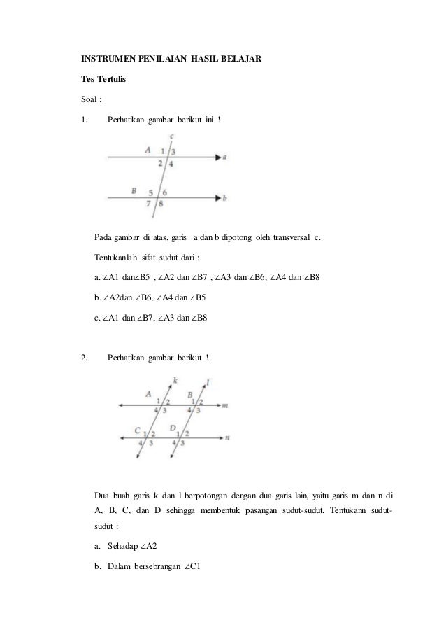 Kumpulan Soal Hubungan Antar Garis Kelas 4 Sd / Hubungan Antar Dua