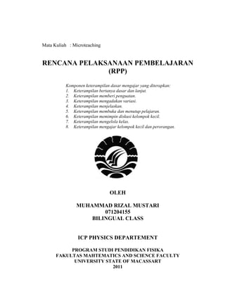 Ata Muhammad Rpp Rencana pelaksanaan pembelajaran rizal | DOCX