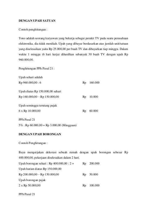 Contoh Soal Pajak Pasal 21