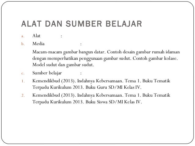 Rencana kegiatan harian kelas IV