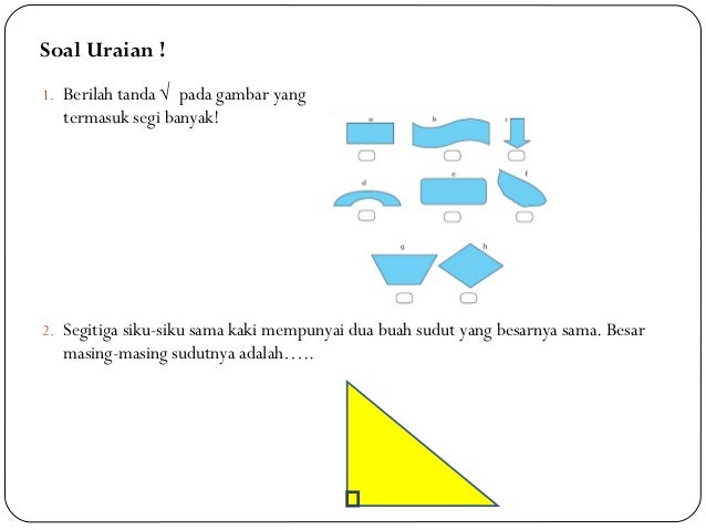 Contoh Soal Soal Mtk Kelas 4 Tentang Segi Banyak