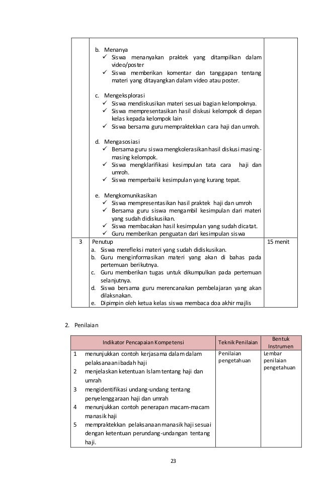 Rpp Haji Dan Umroh Kurikulum 2013 eGuru