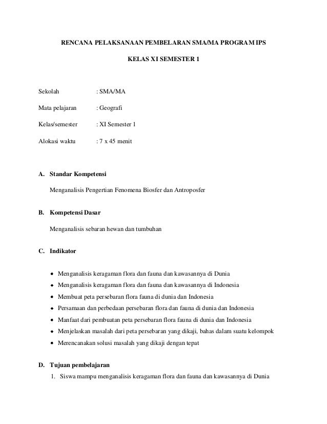 Rencana Pelaksanaan Pembelaran Sma