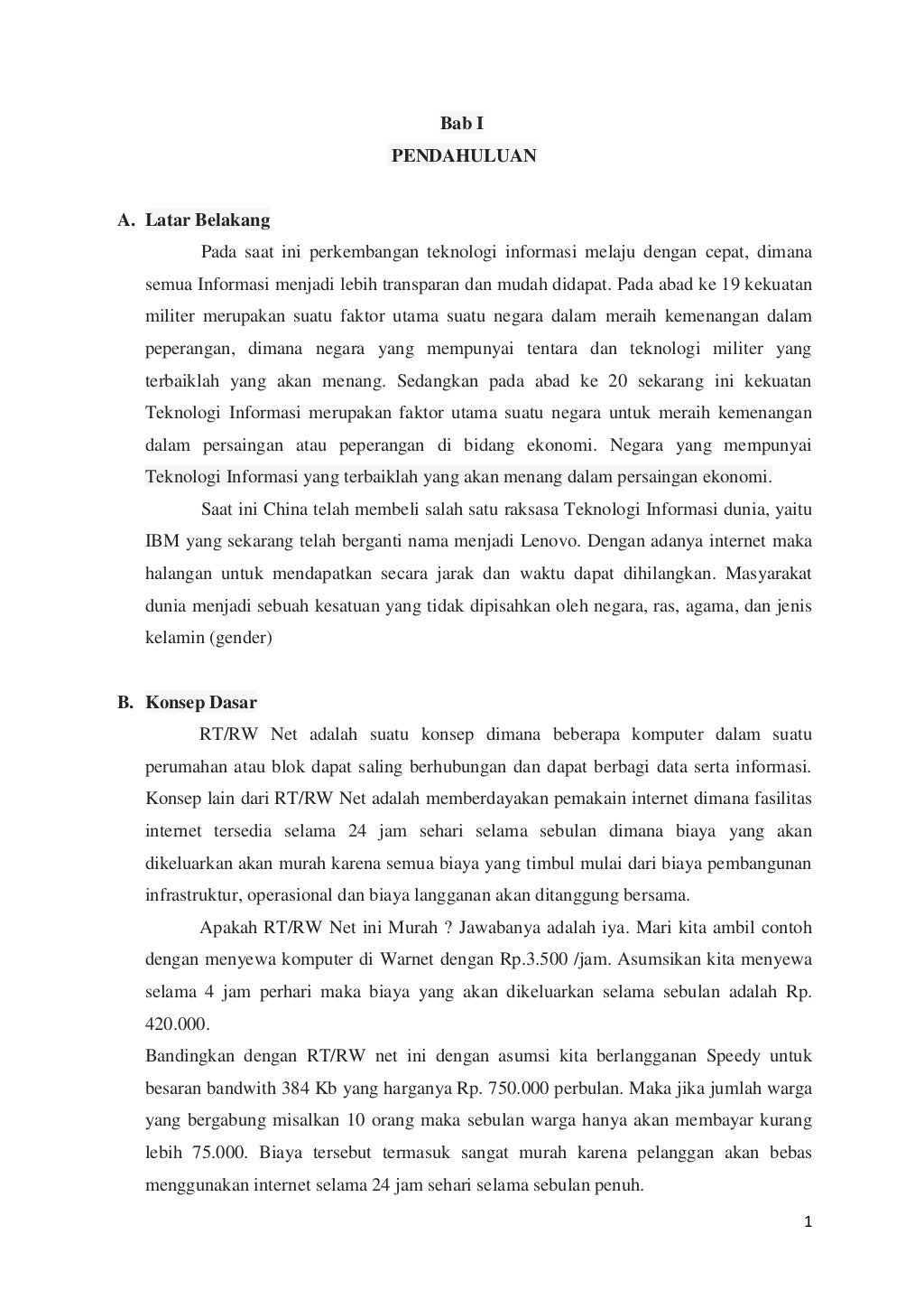 Rencana pembuatan rt rw net
