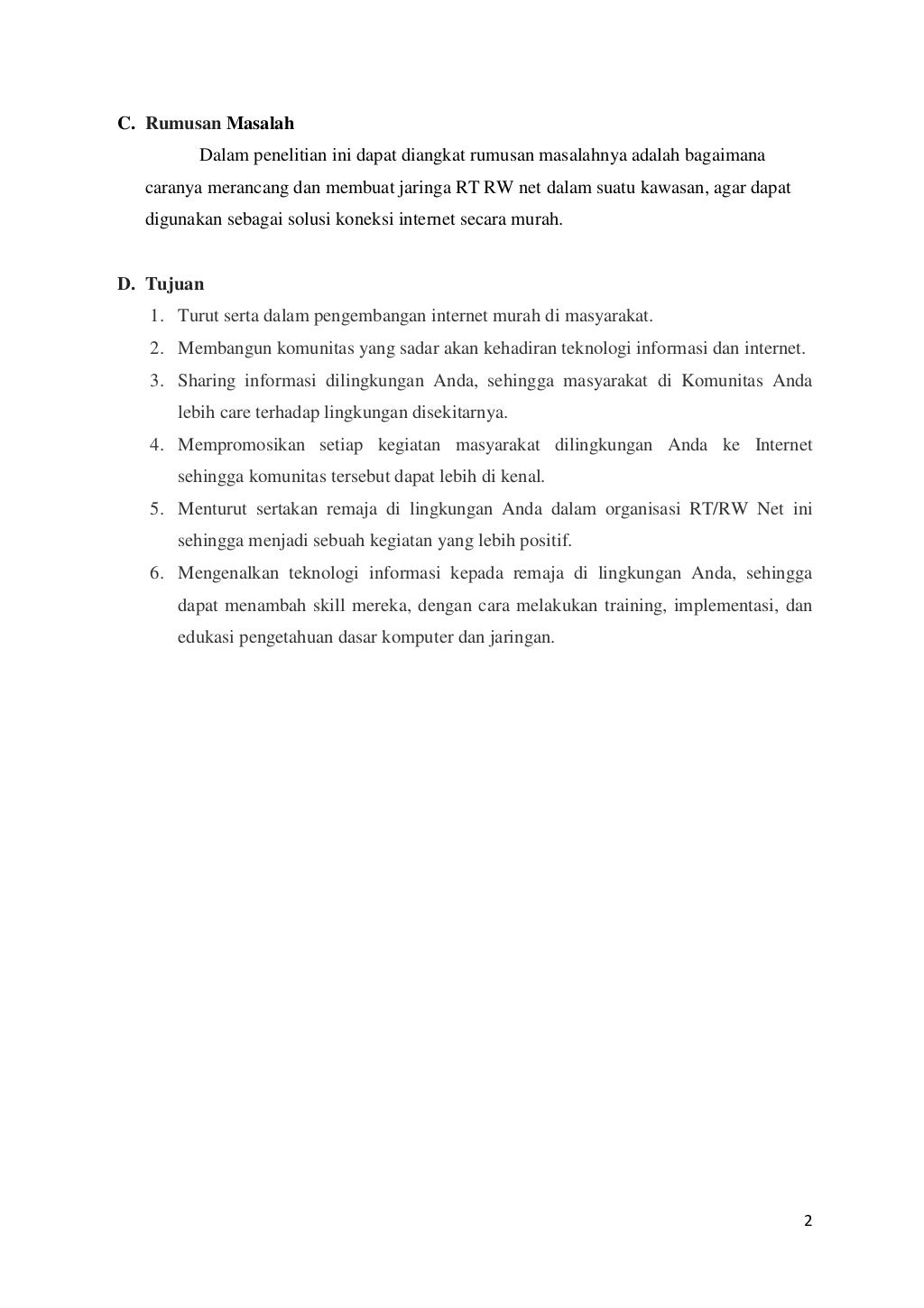 Rencana pembuatan rt rw net