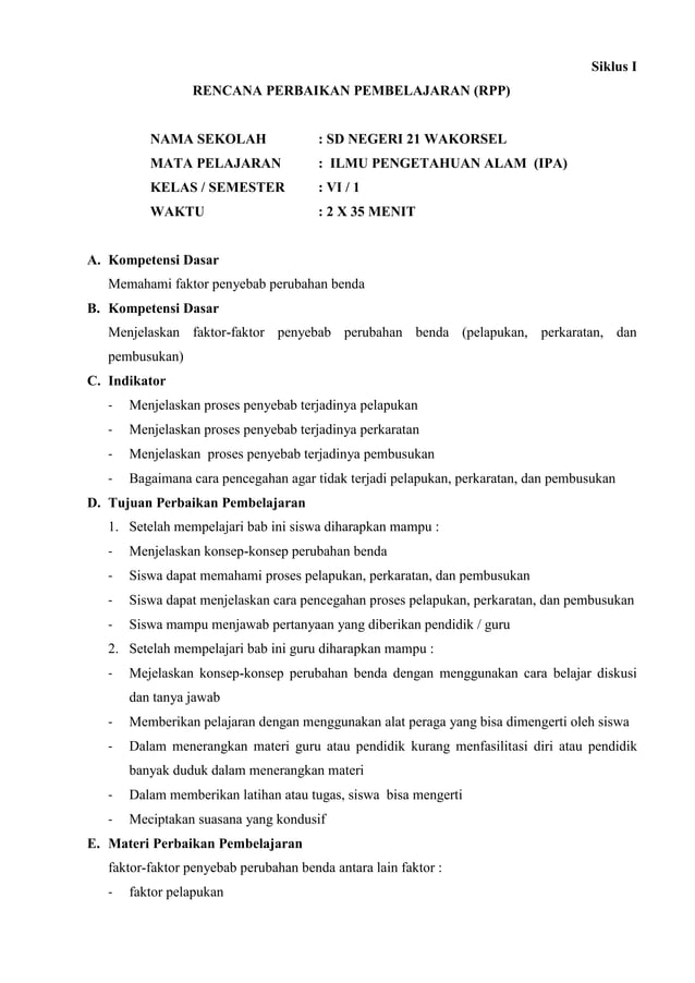 Rencana perbaikan pembelajaran UT RAHA PDF