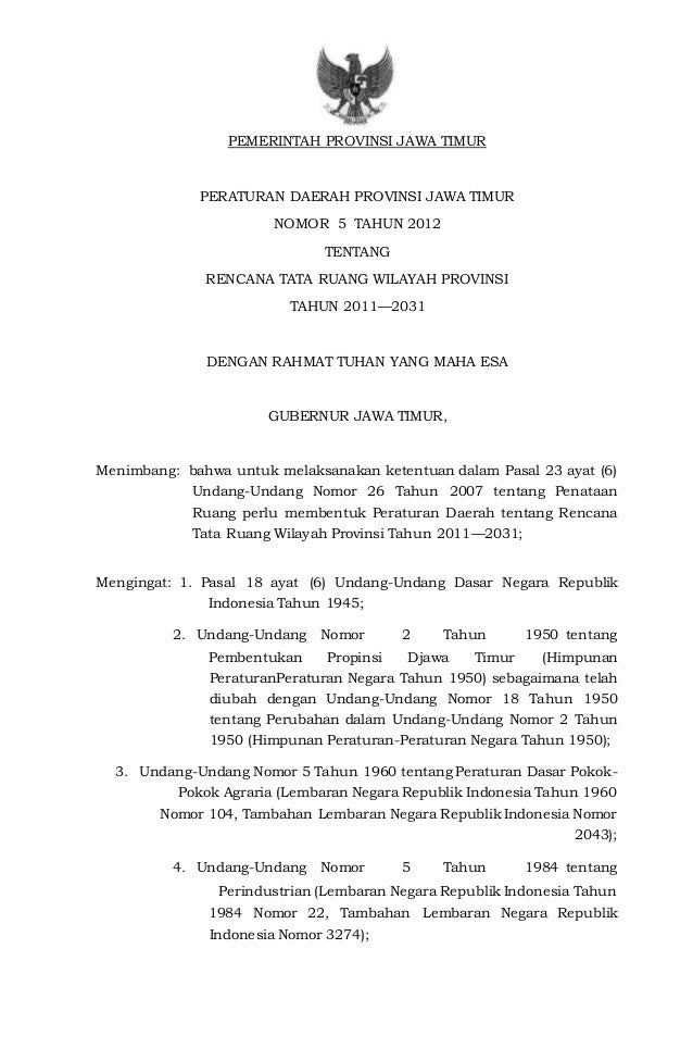 Rencana Tata Ruang Wilayah Provinsi