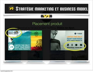 STRATÉGIE MARKETING ET BUSINESS MODEL

                                  Placement produit




mardi 27 septembre 2011
 