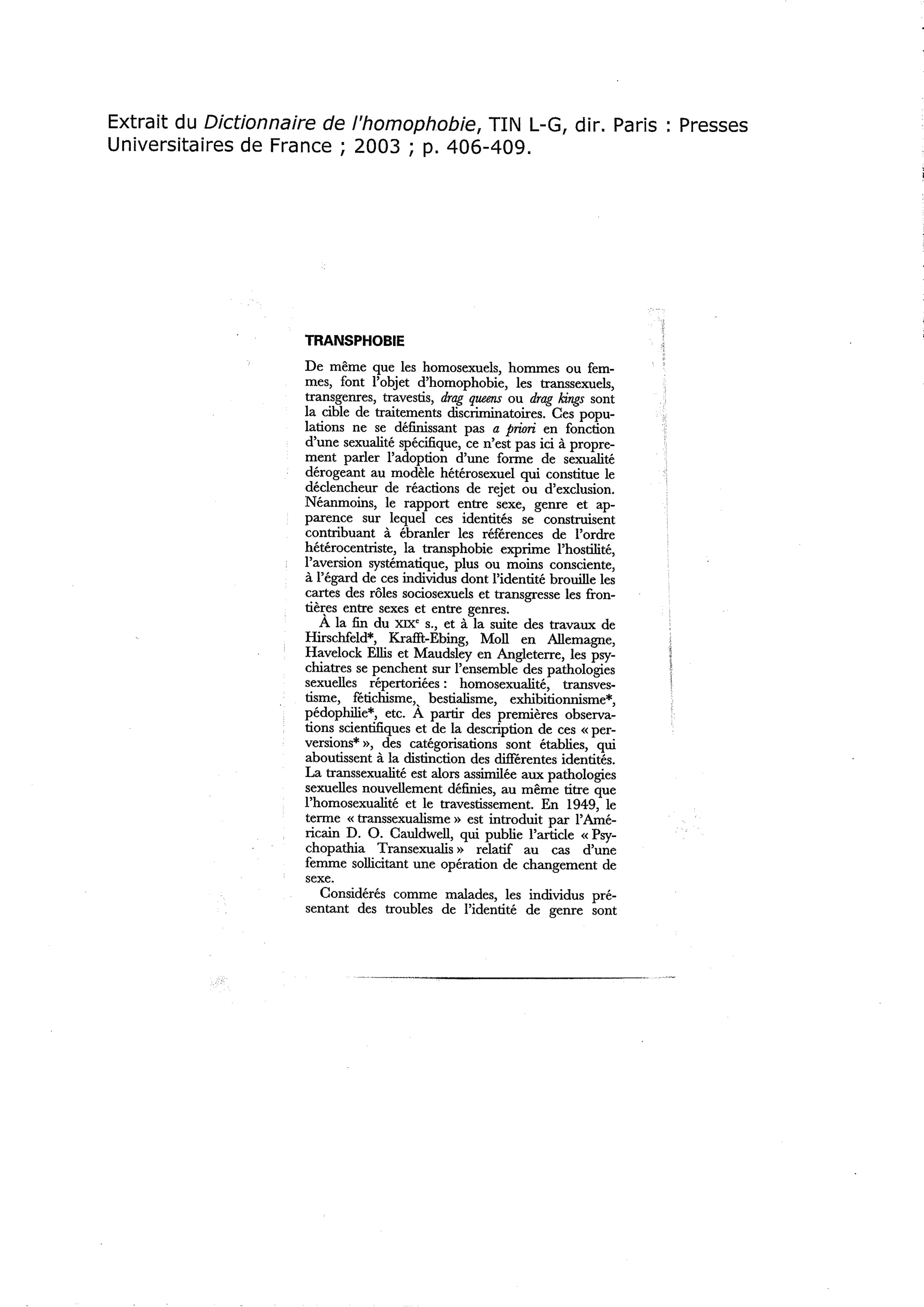 Rencontre du CRIPS / Act Up-Paris "Personnes trans : quels enjeux de santé ?" - Dossier documentaire