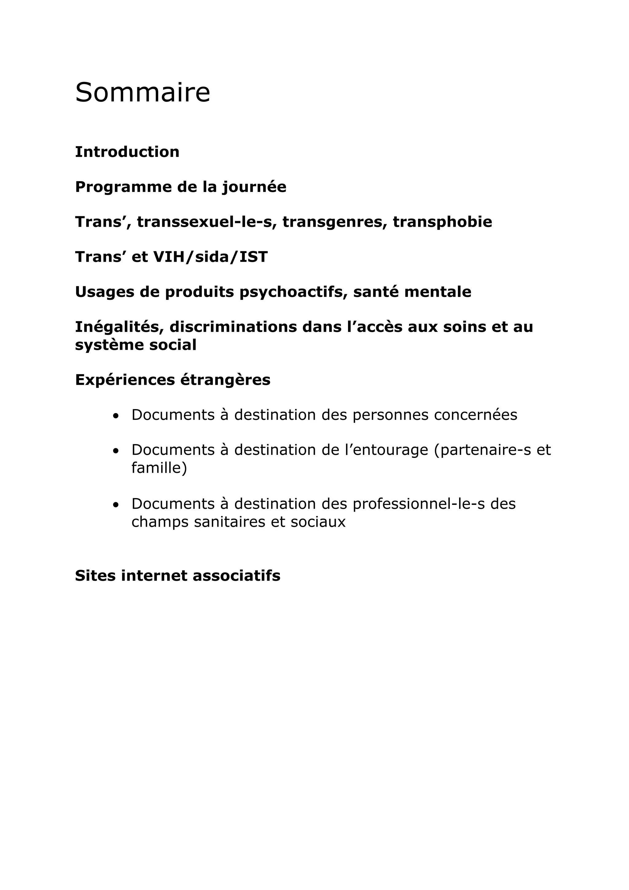 Rencontre du CRIPS / Act Up-Paris "Personnes trans : quels enjeux de santé ?" - Dossier documentaire