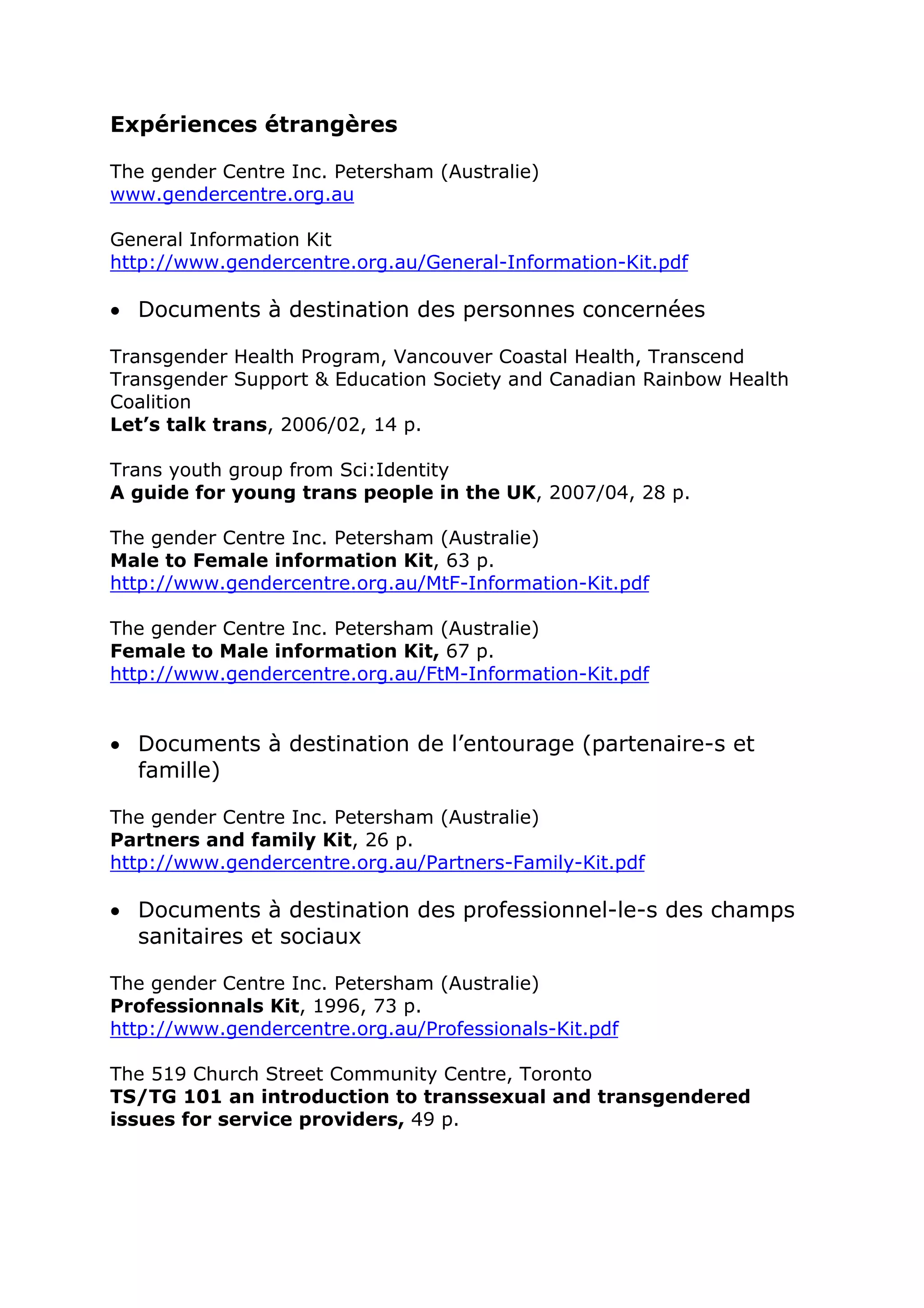Rencontre du CRIPS / Act Up-Paris "Personnes trans : quels enjeux de santé ?" - Dossier documentaire