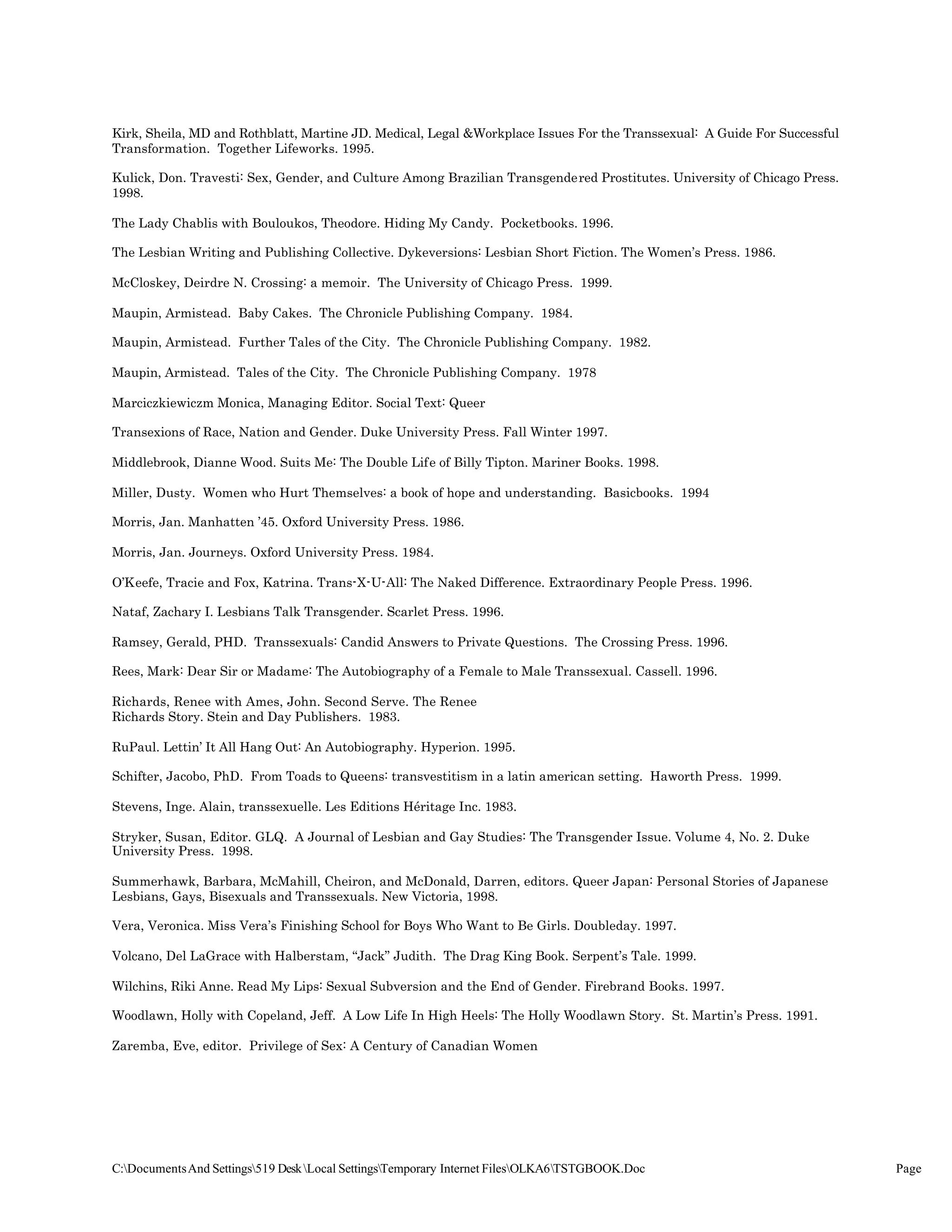 Rencontre du CRIPS / Act Up-Paris "Personnes trans : quels enjeux de santé ?" - Dossier documentaire